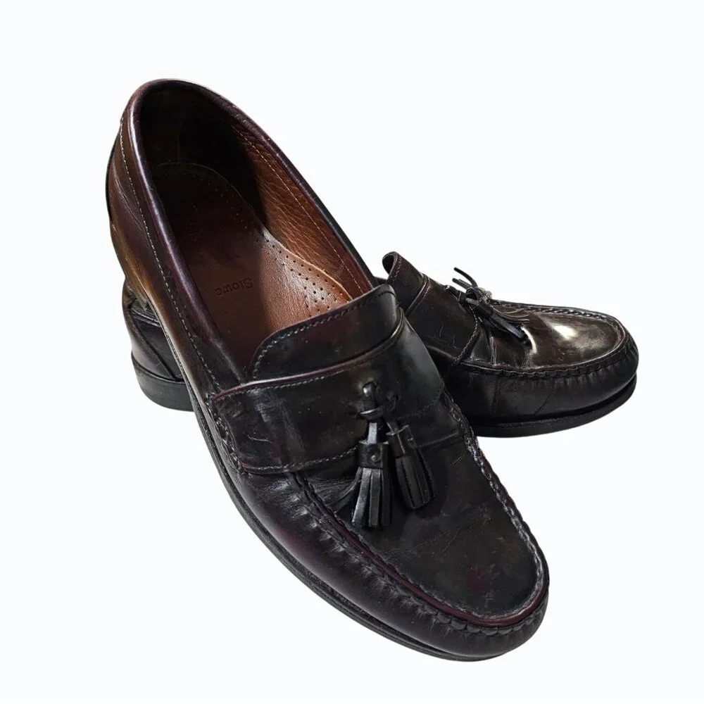 Allen Edmonds Stowe Burgundy Leather Tassel Loafers Men’s 12 Narrow (B) READ